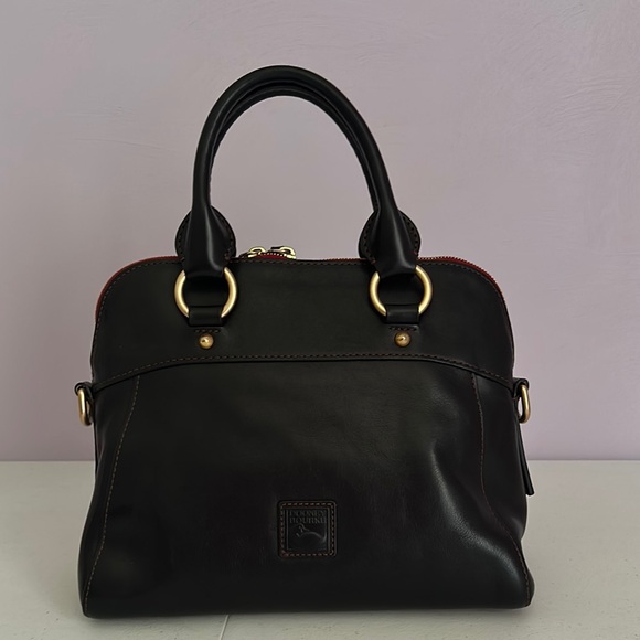 Dooney & Bourke Handbags - Dooney and Bourke Cameron Satchel Black Florentine Leather Crossbody Purse